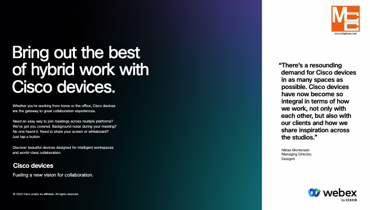 Bring out the best of hybrid work with Cisco devices.